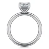 New Gabriel & Co. Lark - Platinum Emerald Cut Solitaire Engagement Ring