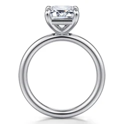 New Gabriel & Co. Lark - Platinum Emerald Cut Solitaire Engagement Ring