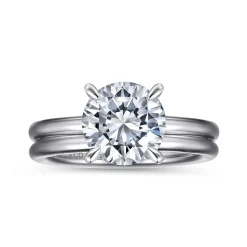 Outlet Gabriel & Co. Lark - Platinum Round Solitaire Diamond Engagement Ring
