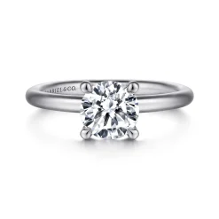 Online Gabriel & Co. Lark - Platinum Round Solitaire Engagement Ring