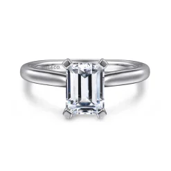 Hot Gabriel & Co. Lauren - 14K White Gold Emerald Cut Diamond Engagement Ring