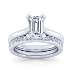 Hot Gabriel & Co. Lauren - 14K White Gold Emerald Cut Diamond Engagement Ring