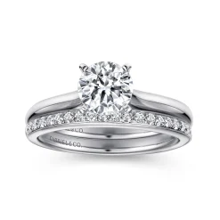 Clearance Gabriel & Co. Lauren - 14K White Gold Round Diamond Engagement Ring