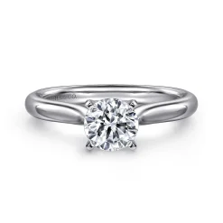 Clearance Gabriel & Co. Lauren - 14K White Gold Round Diamond Engagement Ring