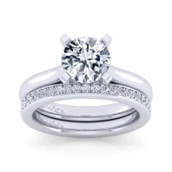 Online Gabriel & Co. Lauren - 14K White Gold Round Diamond Engagement Ring