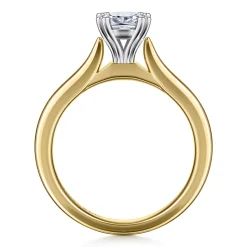 Gabriel & Co. Lauren - 14K White-Yellow Gold Cushion Cut Diamond Engagement Ring