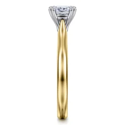 Gabriel & Co. Lauren - 14K White-Yellow Gold Cushion Cut Diamond Engagement Ring