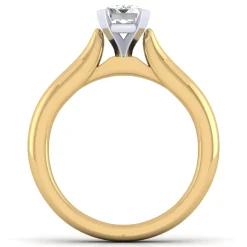 Outlet Gabriel & Co. Lauren - 14K White-Yellow Gold Emerald Cut Diamond Engagement Ring