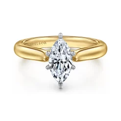 Outlet Gabriel & Co. Lauren - 14K White-Yellow Gold Marquise Shape Diamond Engagement Ring