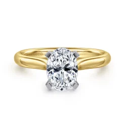 Sale Gabriel & Co. Lauren - 14K White-Yellow Gold Oval Diamond Engagement Ring