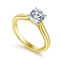 Online Gabriel & Co. Lauren - 14K White-Yellow Gold Round Diamond Engagement Ring