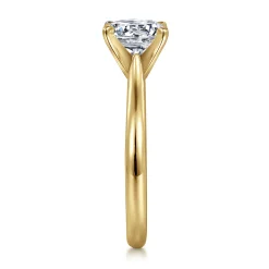 New Gabriel & Co. Lauren - 14K White-Yellow Gold Round Solitaire Diamond Engagement Ring
