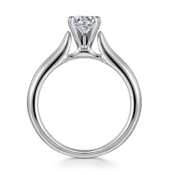 New Gabriel & Co. Lauren - Platinum Round Diamond Solitaire Engagement Ring