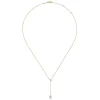 Best Gabriel & Co. Layered Y Necklace 14K Yellow Gold Diamond and Pearl 0.04ct