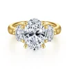Gabriel & Co. Laynie - 14K Yellow Gold Oval Three Stone Diamond Engagement Ring