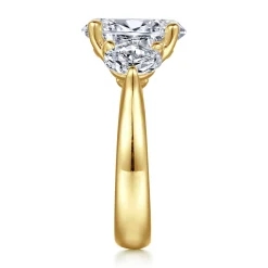 Gabriel & Co. Laynie - 14K Yellow Gold Oval Three Stone Diamond Engagement Ring