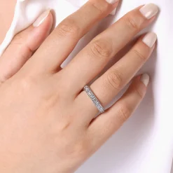 Online Gabriel & Co. Lazia - 14K White Gold Baguette and Round Diamond Anniversary Band - 0.96 ct