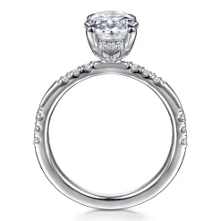 Clearance Gabriel & Co. Leandra - 14K White Gold Oval Diamond Engagement Ring