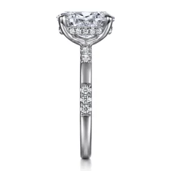 Clearance Gabriel & Co. Leandra - 14K White Gold Oval Diamond Engagement Ring