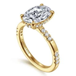 Hot Gabriel & Co. Leandra - 14K Yellow Gold Oval Diamond Engagement Ring