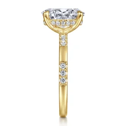 Hot Gabriel & Co. Leandra - 14K Yellow Gold Oval Diamond Engagement Ring