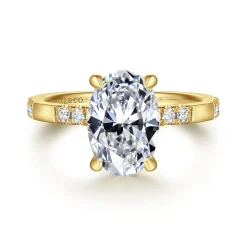 Hot Gabriel & Co. Leandra - 14K Yellow Gold Oval Diamond Engagement Ring