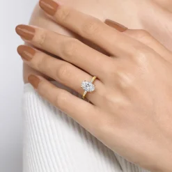 Hot Gabriel & Co. Leandra - 14K Yellow Gold Oval Diamond Engagement Ring