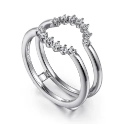 Gabriel & Co. Leeza - 14K White Gold Halo Diamond Ring Enhancer - 0.18 ct