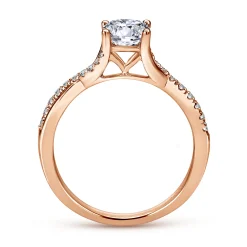 Best Gabriel & Co. Leigh - 14K Rose Gold Round Diamond Engagement Ring