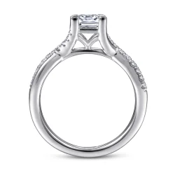 Discount Gabriel & Co. Leigh - 14K White Gold Princess Cut Diamond Engagement Ring