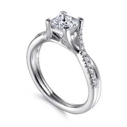 Discount Gabriel & Co. Leigh - 14K White Gold Princess Cut Diamond Engagement Ring