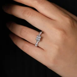 Hot Gabriel & Co. Leigh - 14K White Gold Round Diamond Engagement Ring