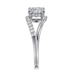 Outlet Gabriel & Co. Leina - 14K White Gold Cushion Hidden Halo Diamond Engagement Ring