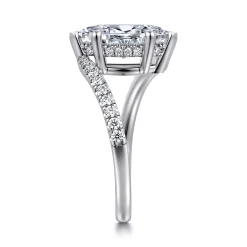 Outlet Gabriel & Co. Leina - 14K White Gold Marquise Shape Hidden Halo Diamond Engagement Ring