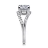 New Gabriel & Co. Leina - 14K White Gold Princess Hidden Halo Diamond Engagement Ring