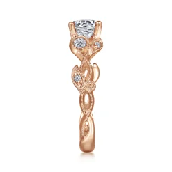Online Gabriel & Co. Lena - 14K Rose Gold Floral Round Diamond Engagement Ring