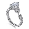 Sale Gabriel & Co. Lena - 14K White Gold Floral Marquise Shape Diamond Engagement Ring