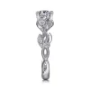Discount Gabriel & Co. Lena - 14K White Gold Floral Round Diamond Engagement Ring