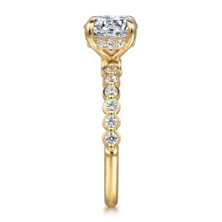 Gabriel & Co. Leya - 14K Yellow Gold Bezel Prong Set Round Diamond Engagement Ring