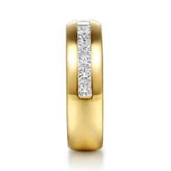 Hot Gabriel & Co. Liane - 14K Yellow Gold Channel Setting Princess Cut Diamond Anniversary Band - 0.9 ct