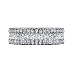 Sale Gabriel & Co. Lianne - Wide 14K White Gold Round and Princess Cut Diamond Anniversary Band - 1.99 ct