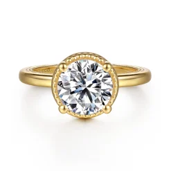 Hot Gabriel & Co. Libbie - 14K Yellow Gold Bezel Prong Round Diamond Engagement Ring