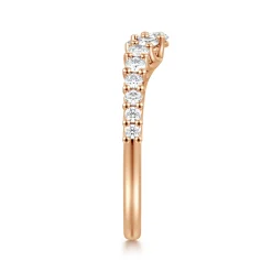 Hot Gabriel & Co. Libby - Curved 14K Rose Gold Shared Prong Diamond Wedding Band - 0.5 ct