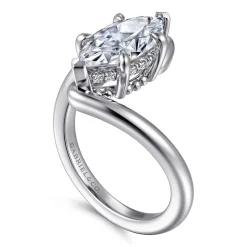 Outlet Gabriel & Co. Lidya - 14K White Gold Bypass Marquise Shape Diamond Engagement Ring