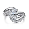 Discount Gabriel & Co. Lidya - 14K White Gold Bypass Oval Diamond Engagement Ring