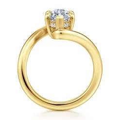 Sale Gabriel & Co. Lidya - 14K Yellow Gold Bypass Marquise Shape Diamond Engagement Ring