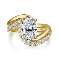 Gabriel & Co. Lidya - 14K Yellow Gold Bypass Oval Diamond Engagement Ring