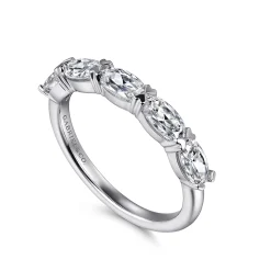 Hot Gabriel & Co. Liege - 14K White Gold Oval Diamond Anniversary Band - 1.5 ct