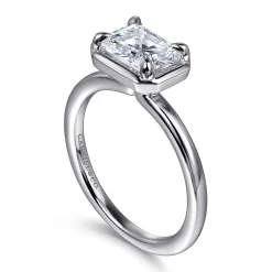 Outlet Gabriel & Co. Linen - 14K White Gold East West and Bezel Prong Radiant Cut Diamond Engagement Ring