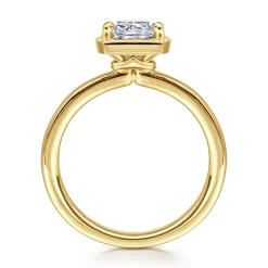 Outlet Gabriel & Co. Linen - 14K Yellow Gold Bezel Prong Cushion Cut Diamond Engagement Ring